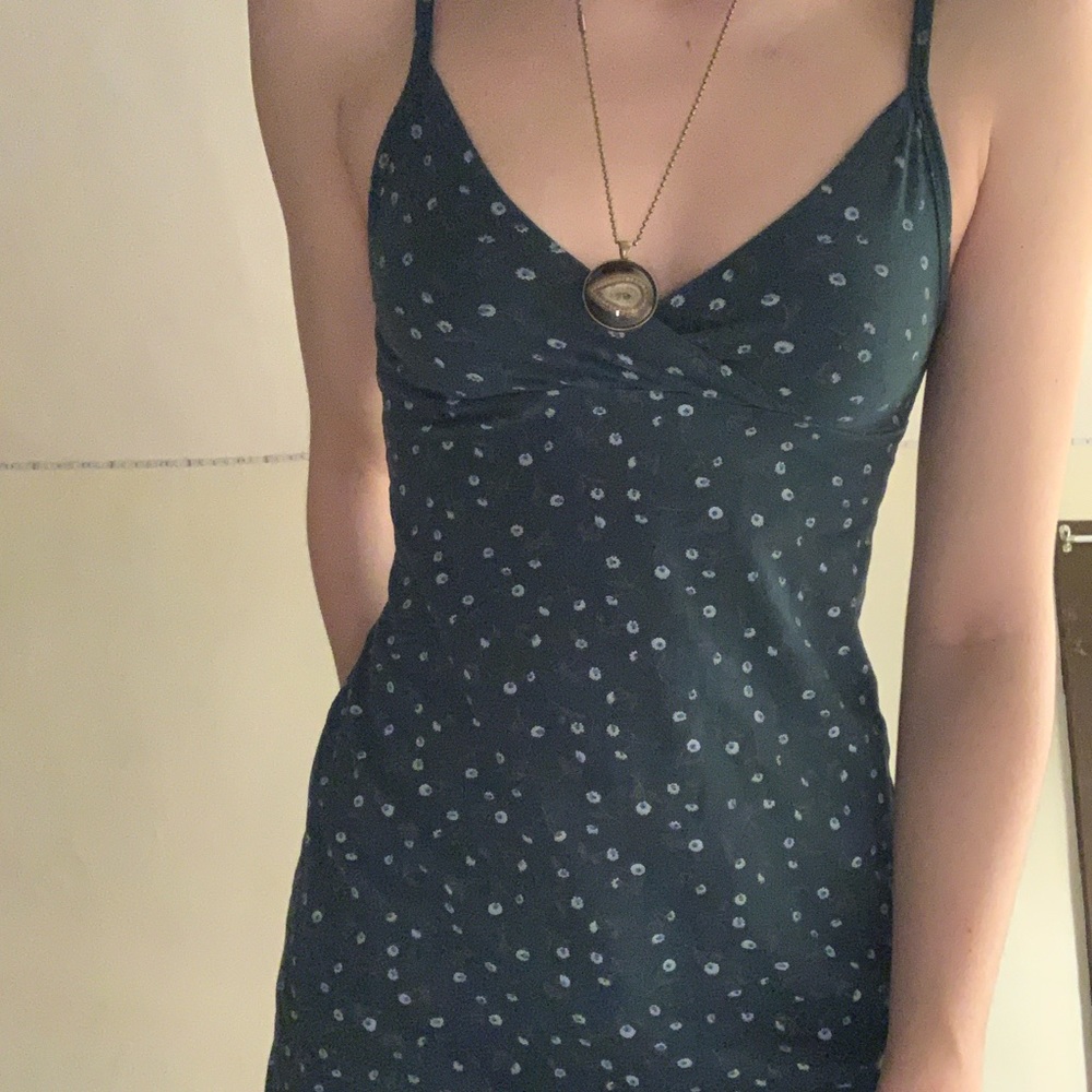 Brandy Melville Green Floral Mini Dress